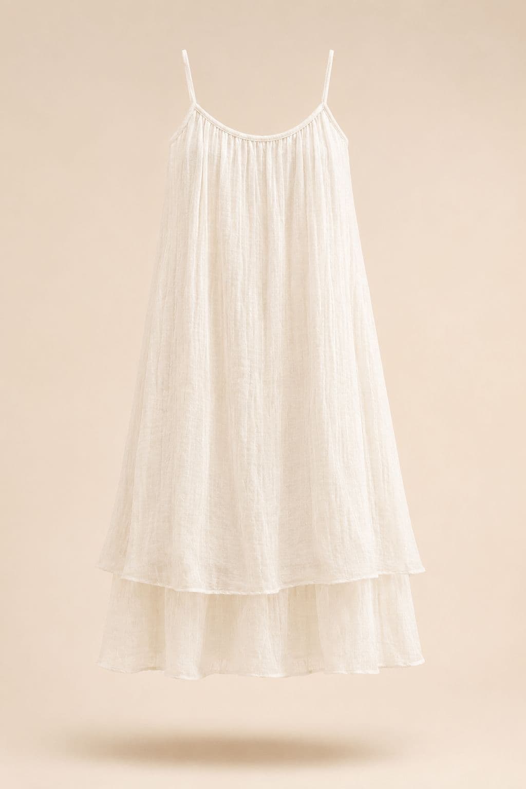 Cotton Gauze Midi — Double-layer cotton gauze, unlined throughout, the lightest thing in the catalogue.