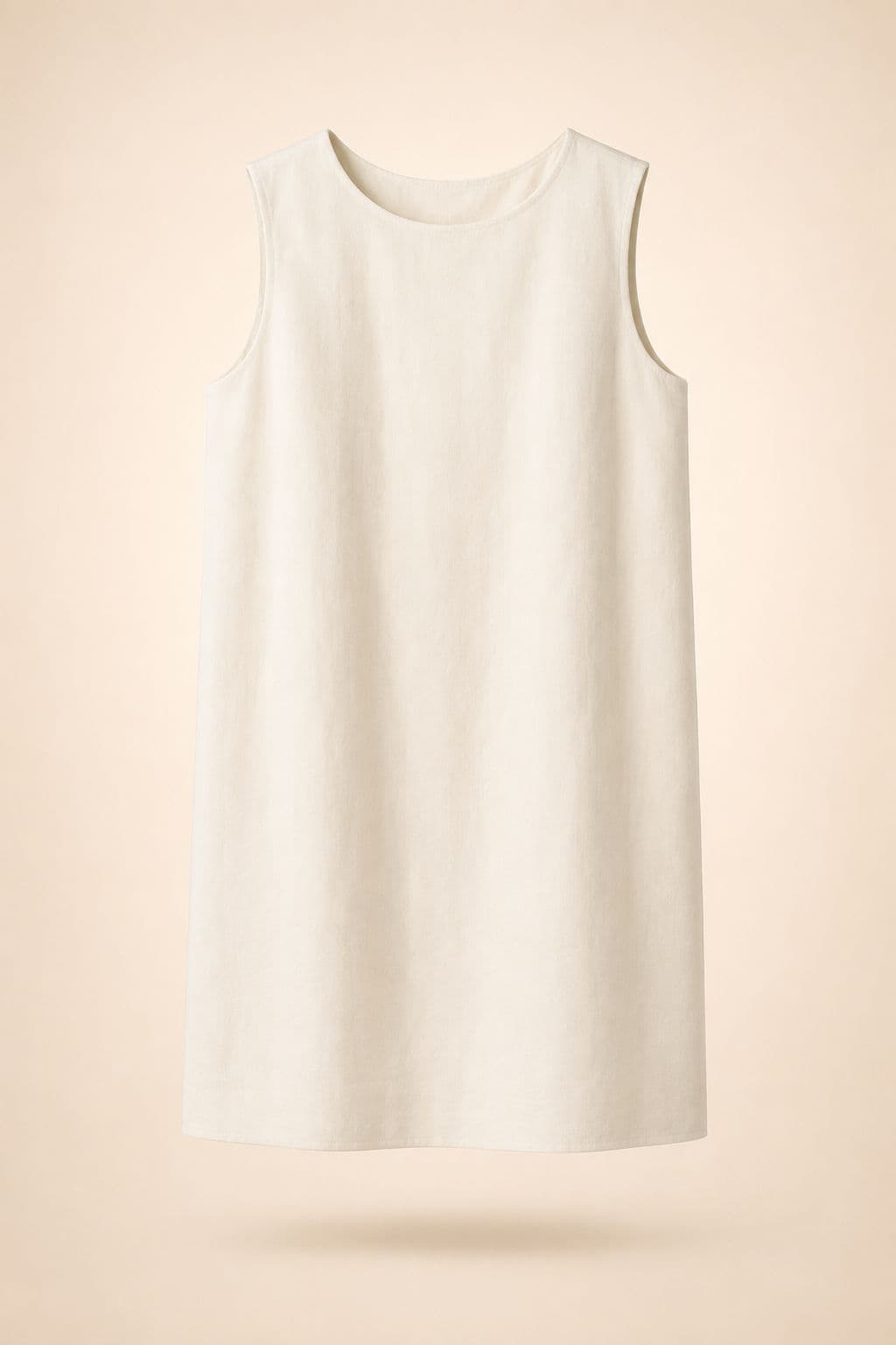 Cotton Shift Dress — A straight shift with no waist seam, cut with 14 cm of ease through the body.