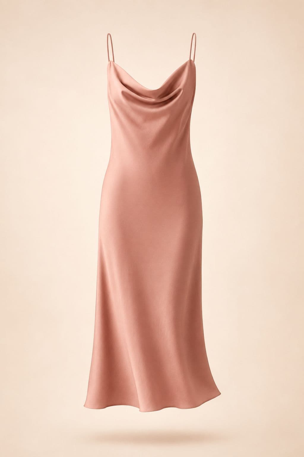 Cowl-Neck Slip — A draped cowl in satin-back crepe, cut on the bias, opaque with a bodice lining.
