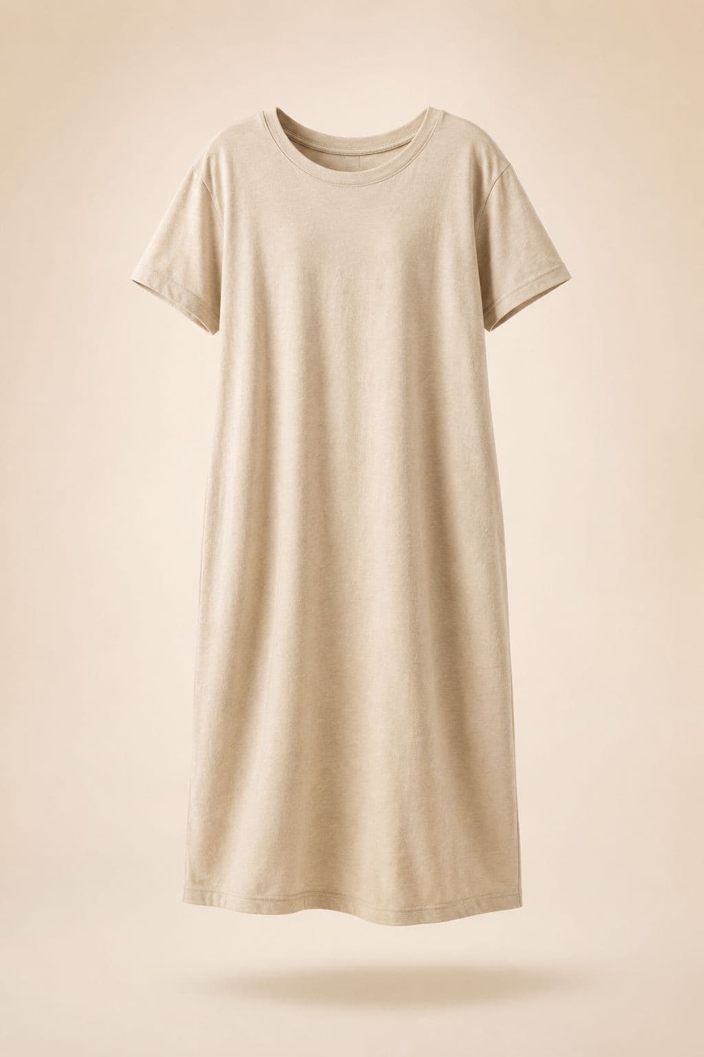 Jersey T-Shirt Dress — Heavier cotton jersey than most, so it hangs instead of clinging. Machine washable.
