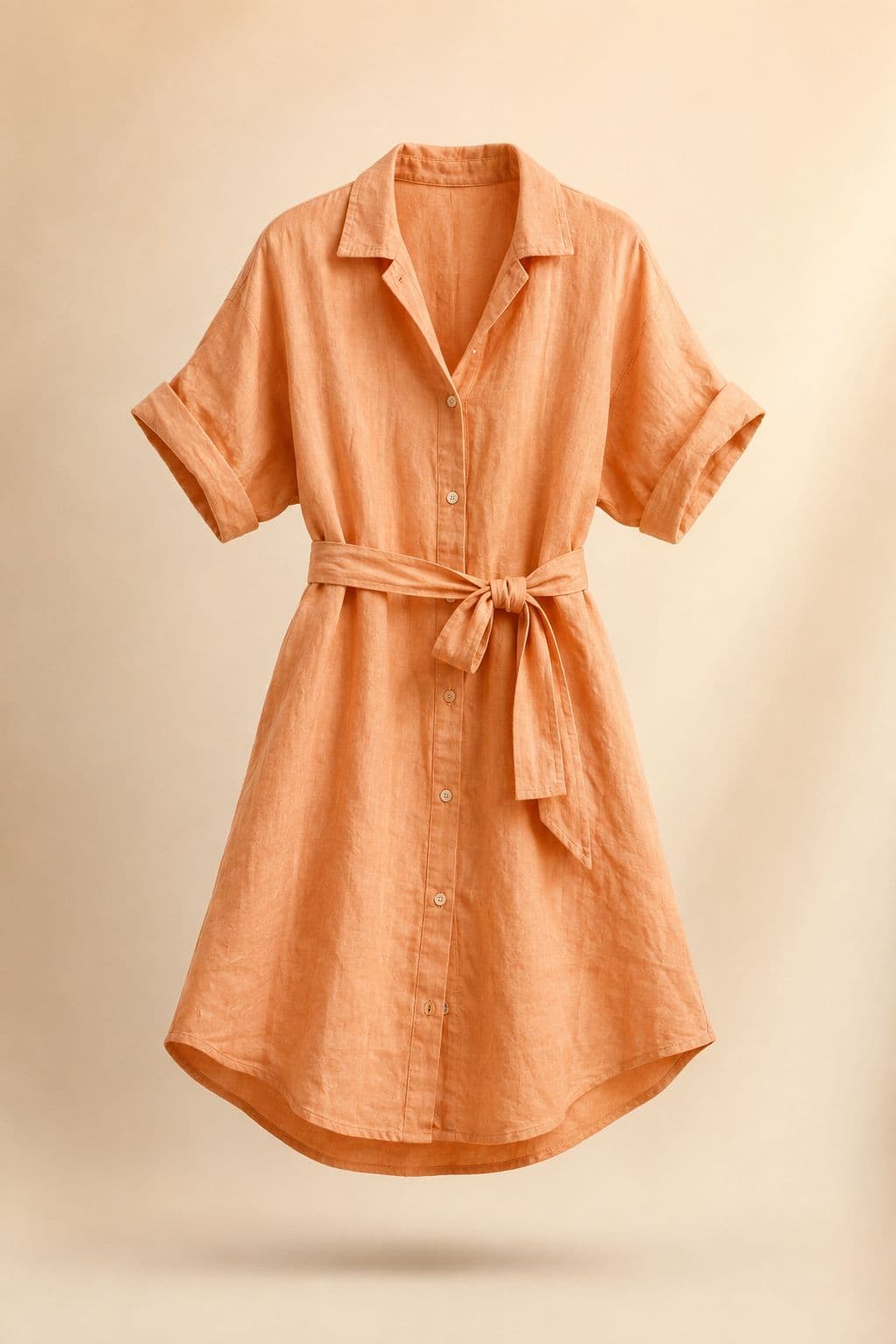Linen Shirt Dress Short — Short linen with a self belt. It creases, and we are not going to pretend otherwise.